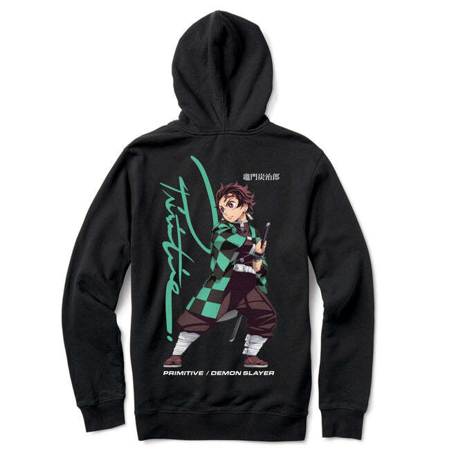 Primitive x Demon Slayer Tanjiro Hood Men's Sweater Pullover Hoodie  Black