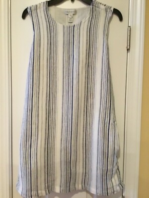 Neiman Marcus Blue White Striped Tunic Top w/Back Tie Womens - Small - EUC