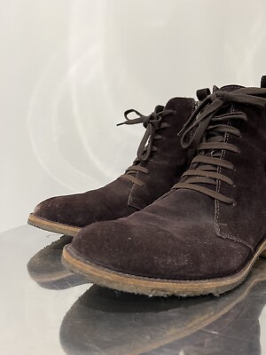 Bottega Veneta Boots Brown Suede Men's Size 11 44 Leather Zip