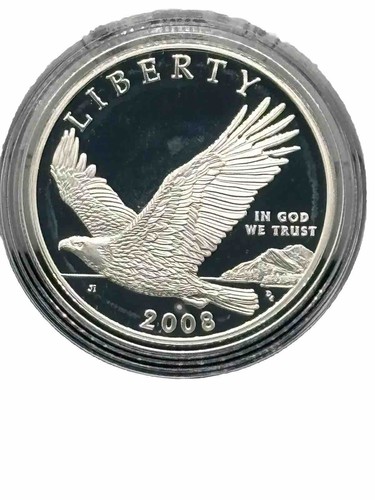 2008 S 50c Half Dollar $1 & P $1 Bald Eagle Silver $1 Proof Commemorative 2 Coin - Picture 6 of 23