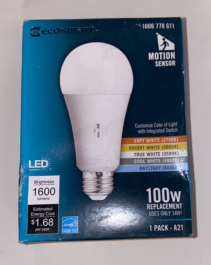 Led Flourecent Motion Sensor Motion Sensor Led Dimmable Fluorescent EcoSmart 60 Watt Equivalent A19