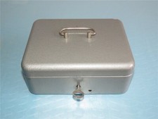 DDR Geldkassette Kassette Hammerschlaglack silbern 22 x 17 x 8 Kasse