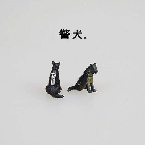 Police Dog Pig for 1/64 Diorama Car Model Resin Figure 4PCS/SET - Picture 6 of 8