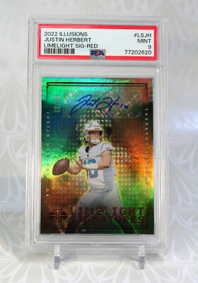Justin Herbert  Auto  PSA 9 MINT '22 Illusions  /12  PSA 9  POP 1  None Higher