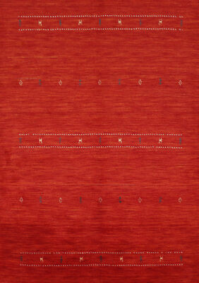 Artisan-crafted Orange Gabbeh Rug Wool Handmade Bedroom Carpet 5x6 ft.