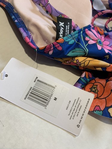 Hurley Women's Sz Medium Navy Floral Cut-out One Piece Swimsuit - Picture 4 of 4