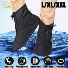 Anti-slip Reusable Rain Shoe Covers Waterproof Zipper Overshoes Boots Protector