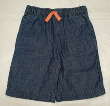 Boys Denim Pull-On Elastic Waist With Tie String Shorts Size: 6 - 7 - 8