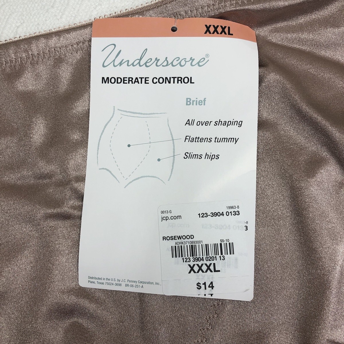 Underscore Control Nylon Panties Moderate Control Brief XXXL 3XL 