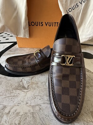 EUC Louis Vuitton Major Loafers shoes Brown Ebeni LV Size US Men