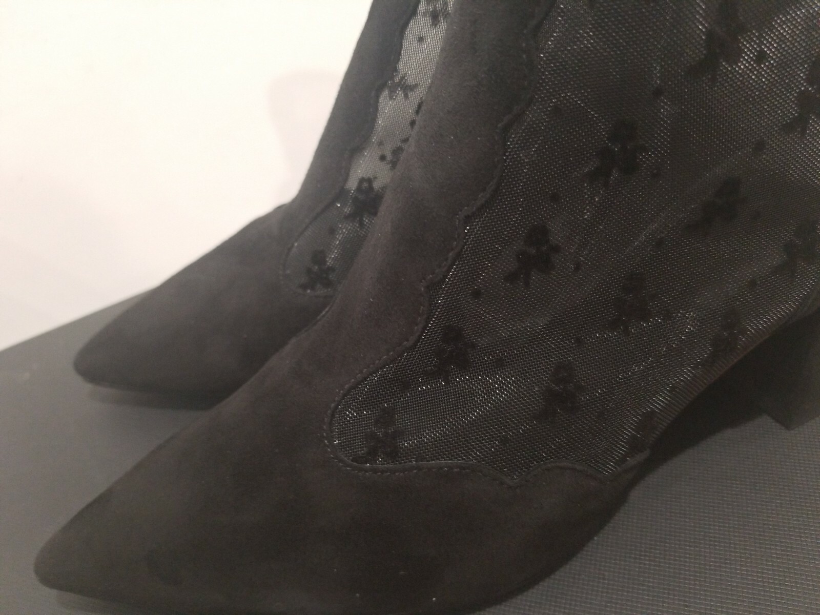 skyler ankle bootie with tea rose mesh