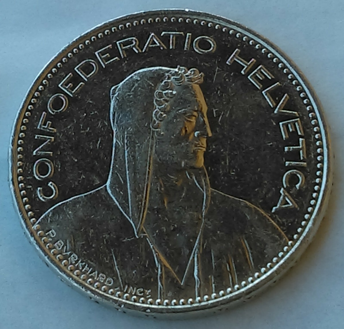 5 Francs 1998. Copper-nickel, Switzerland coin, CONFOEDERATIO