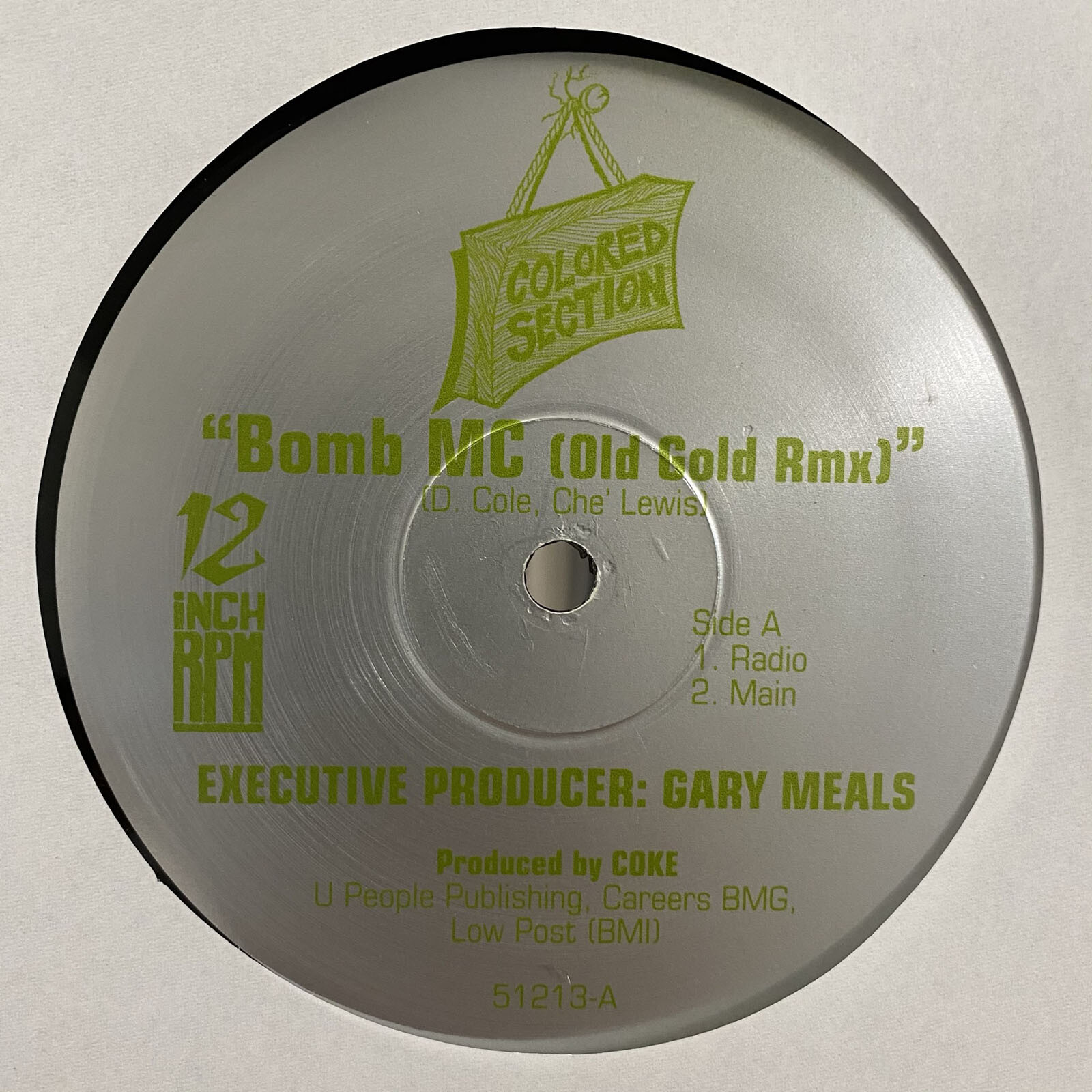 COLORED SECTION - BOMB MC (+OLD GOLD REMIX) (12")  1997!!!  RARE!!!  COKE!!!