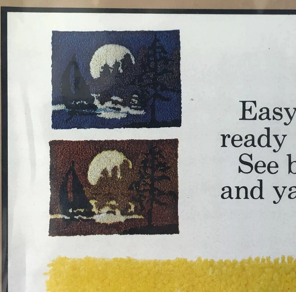 Caron Latch Hook Pattern Twilight Sail Sailboat Sunset Printed Canvas Pattern  - Image 3 of 4