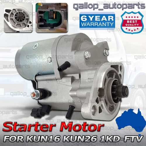 Starter Motor for Toyota Hilux KUN16R KUN26R 3.0L Diesel Turbo 1KD-FTV 1KZ-TE - Picture 1 of 12