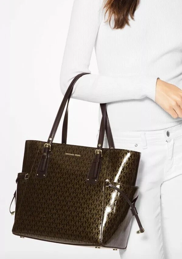 Michael kors glossy tote deals