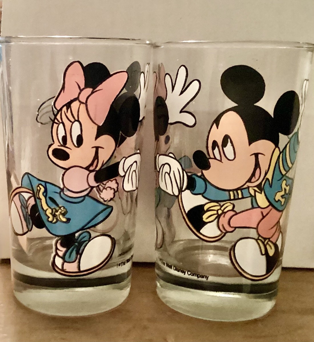 Vtg Walt Disney Co Mickey Minnie Mouse Chid’s Drinking Glasses Set  Of