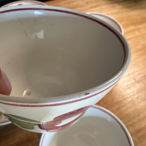 Lote de 3 platos de rosas Late Adams antiguos c. 1850 tazas de té sin manos platillos - Imagen 5 de 8
