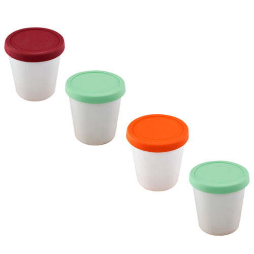 4Pcs Yogurt Storage Containers Ice Cream Jar Empty Ice Cream Containers
