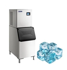 Air-Cooled Commercial Ice Maker 400lbs Ice/Day With Large Storage Bin For 350lbs