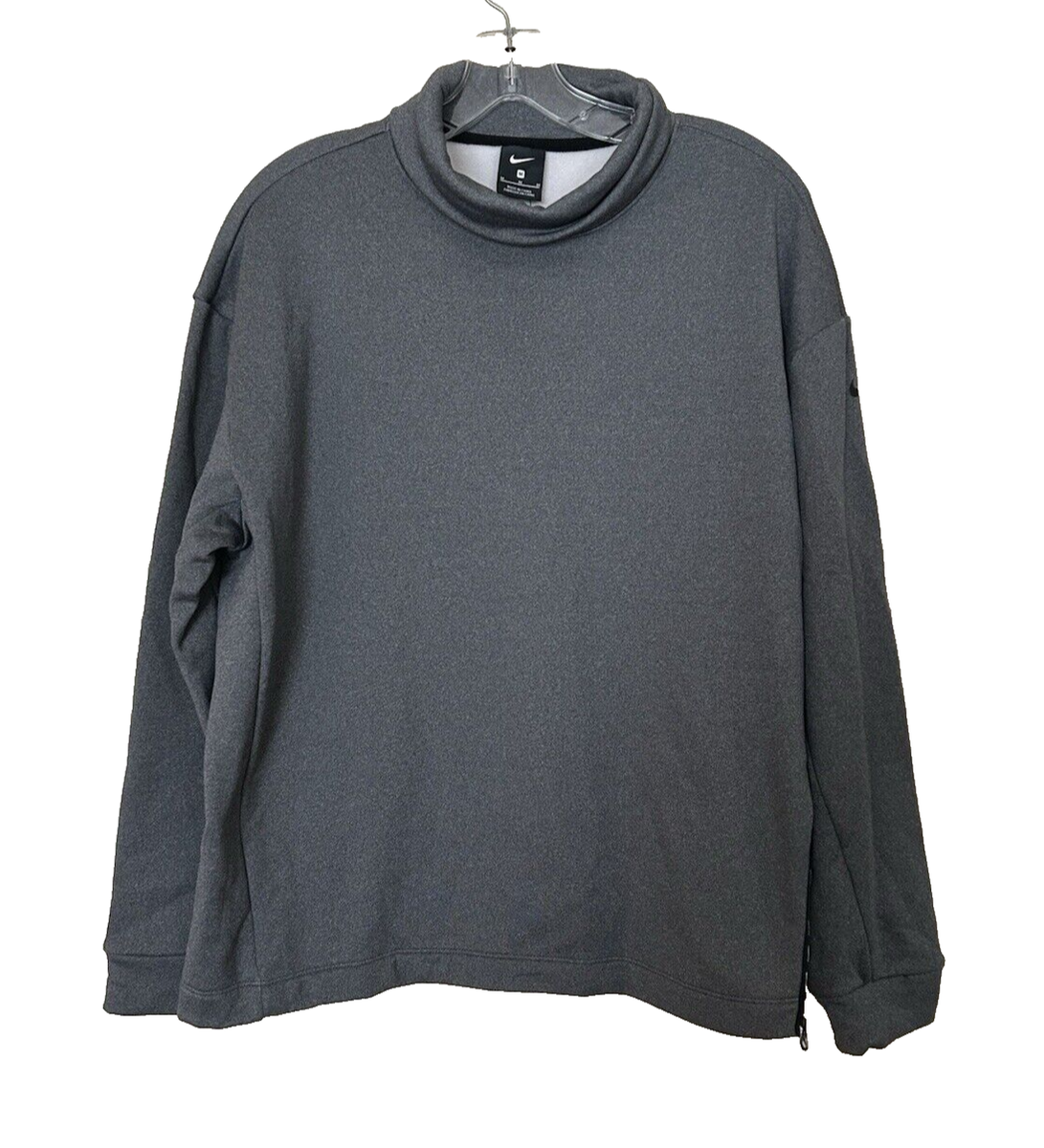NWT Nike Therma Training Gray Pullover LS 1/4 Side Zip Womens Size