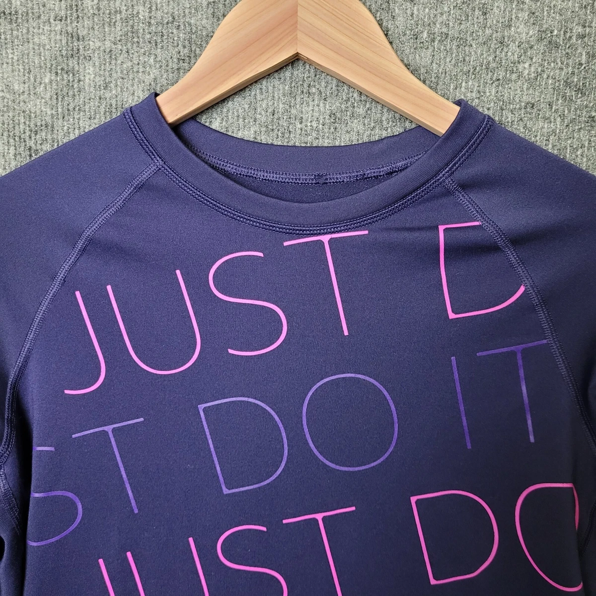 Nike Pro Combat Shirt Womens Large Fitted Navy Blue Long Sleeve Therma Fit