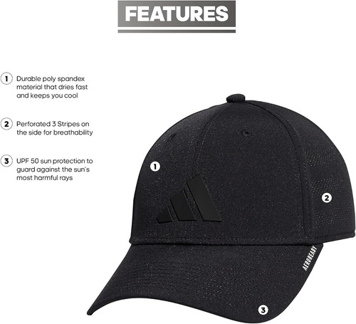 adidas Men's Gameday Structured Stretch Fit Hat 4.0 Large-X-Large, Black - Picture 2 of 7