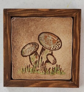 Vintage SEMIGRES Mushroom Tile Trivet Cottage