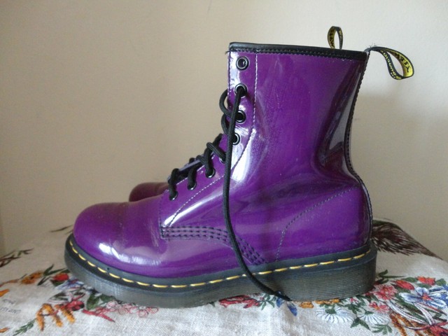 purple patent leather doc martens