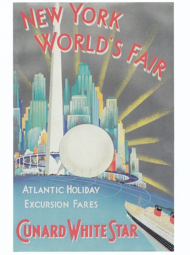 Cunard White Star Weltausstellung New York MODERN Reproduktion Postkarte (140169)