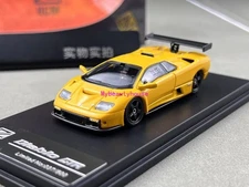 DCM 1:64 Yellow 1999 Diablo GTR Racing Sports Model Diecast Metal Car