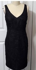 Ann Taylor Little Black Lace Sleeveless Dress Sz 10