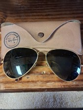 VTG Ray Ban B L Gold  AVIATOR  Sunglasses  Original Case MADE IN THE USA 