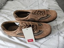 Cotton Traders Sand Brown Lace Up Light Travel Shoes Suede UK Size 9 