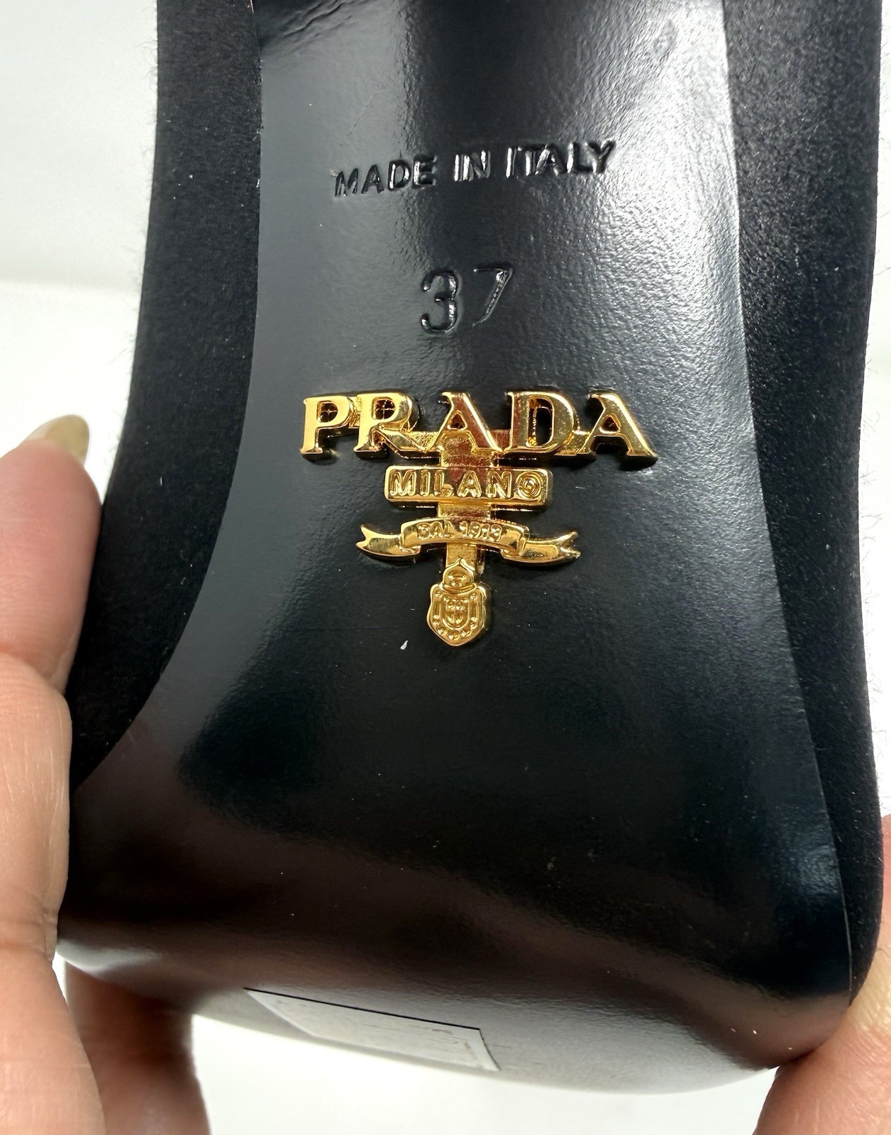 Prada Lighting Bolt Black Satin Pumps W Red Lighting-bolt Heel Size Eu 37 thumbnail 18