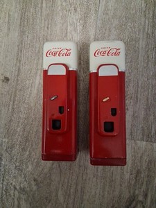 Coca Cola Red and White Gas Pump Salt and Pepper Shaker - Vintage Collectible