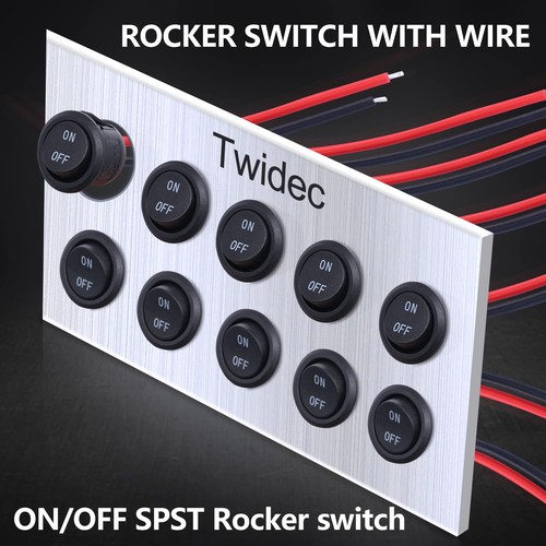 /5Pcs 12V Round Rocker Switch AC 6A/250V 10A/125V SPST 2 Pin 2 Position On/Of... - Picture 5 of 6