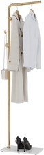 LOFTPLUS Garderobenständer 170cm Metall Gold mit Haken für Kleidung Tasche Schuh