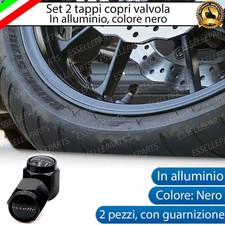SET 2 TAPPI COPRI VALVOLA COPRIVALVOLA TAPPINI VESPA GTS 125 IN ALLUMINIO NERO