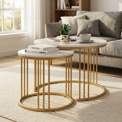 Raffinierte runde Satz-Couchtische - ideal für Wohnzimmer & Büro