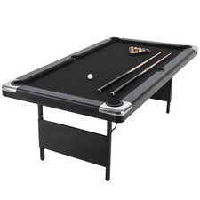 Garvee 7ft Portable Folding Pool Table Full Billiard Set Space-Saving Game Room