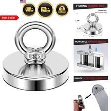 Neodymium Fishing Magnet 300LBS Pull Force Waterproof 50mm Round Magnet