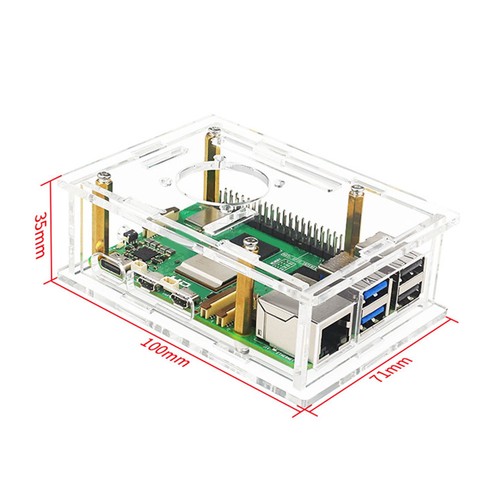For 5 Acrylic Case+Cooling Fan+Copper Heat Sink Transparent Case for Pi5069 - Afbeelding 10 van 10