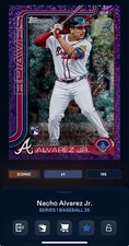DIGITAL TOPPS BUNT 25 Nacho Alvarez Jr ICONIC PURPLE HOLO FOIL ROOKIE 250cc READ