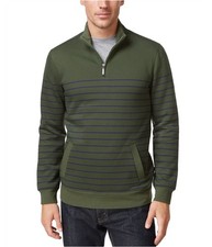 Club Room Mens Striped 1/4 Zip Sweatshirt