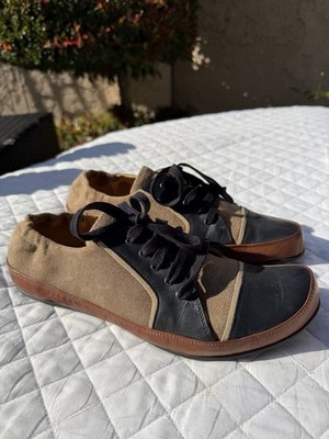 John Fluevog Women s Desires Tutor Stone Tan & Black Leather Lace Up Shoes 10.5