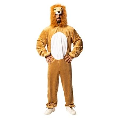 KOSTÜMPLANET Löwen Kostüm Herren Ganzkörper Overall Faschingskostüm Karneval Majestätisch