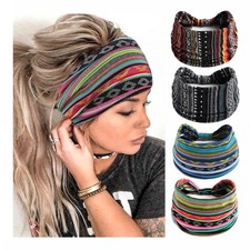 STGDAK Boho Headbands For Women Fashion Stretch 4 Count Pack of 1 , Style 10