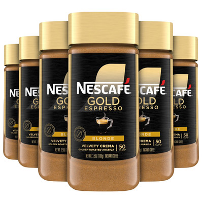 NESCAFE Gold Espresso Blonde Instant Coffee 3.5 oz Jars (6 Pack)
