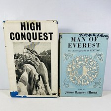 2 Lot James Ramsey Ullman-Man of Everest (Ex Library) & High Conquest HCDJ